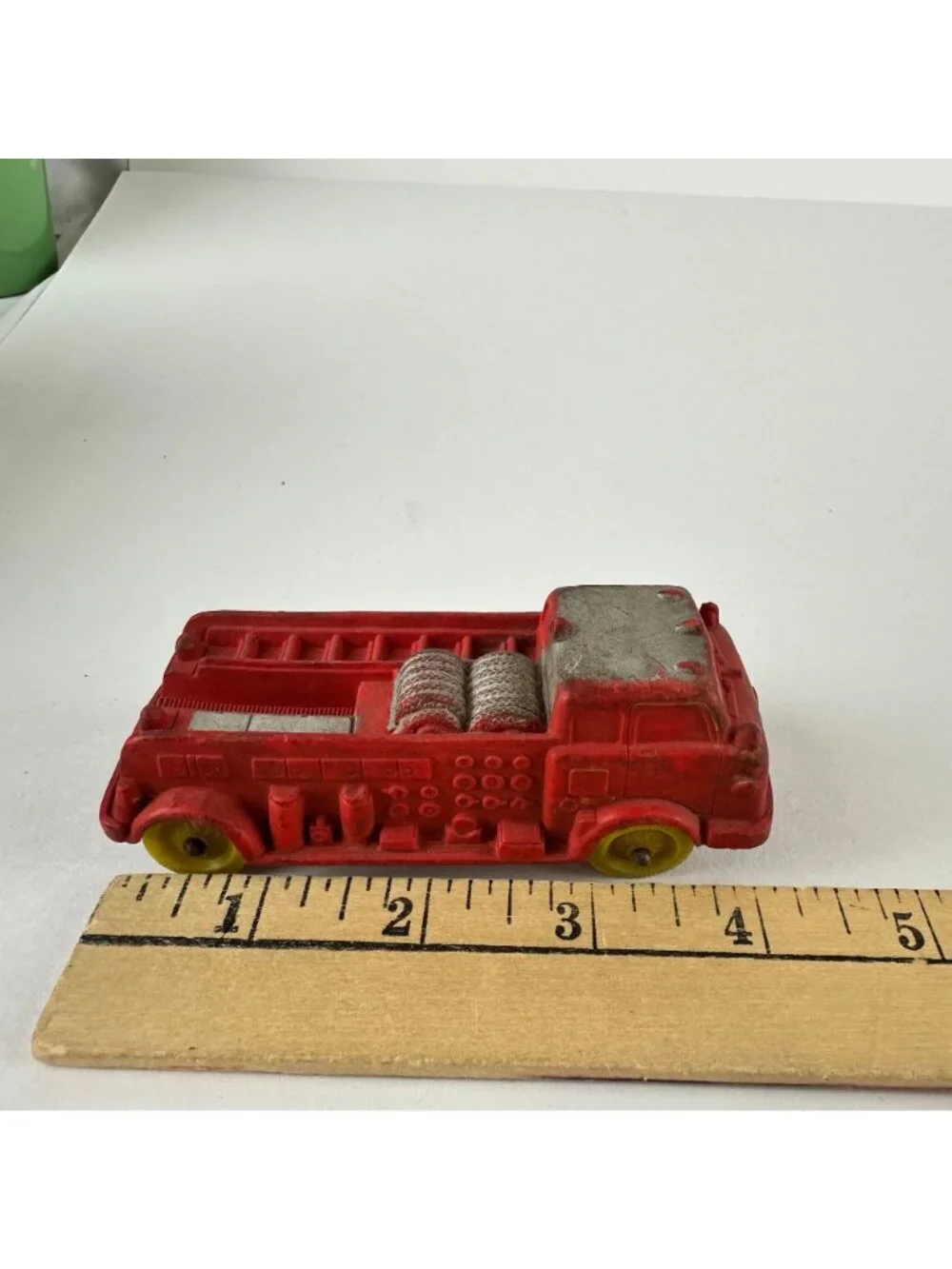 Lot of Three Auburn Hard Rubber Fire Trucks USA Vintage Model Toys